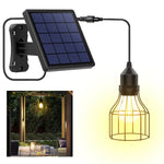 lampe solaire pendante panneau séparé ip65 protection abs noir industrielle rustiqueextérieur camping abri