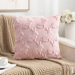 housse coussin moderne motif nœuds blanc bleu doux coton polyester 45x45cm