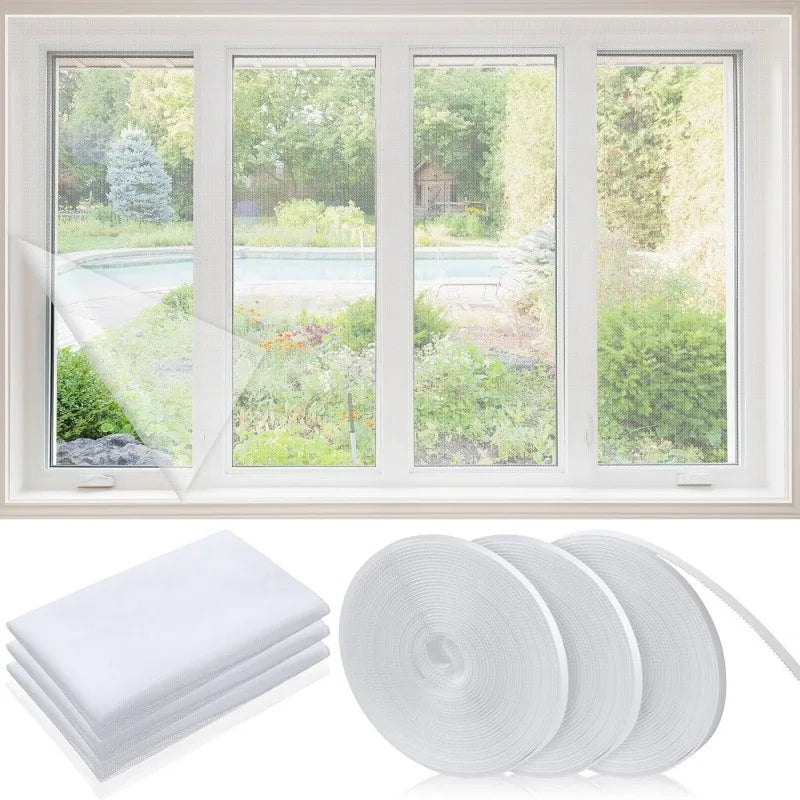 filet anti moustiques blanc maille fine adhésif fenetre chambre maison moderne protection insectes réutilisableintérieurextérieur