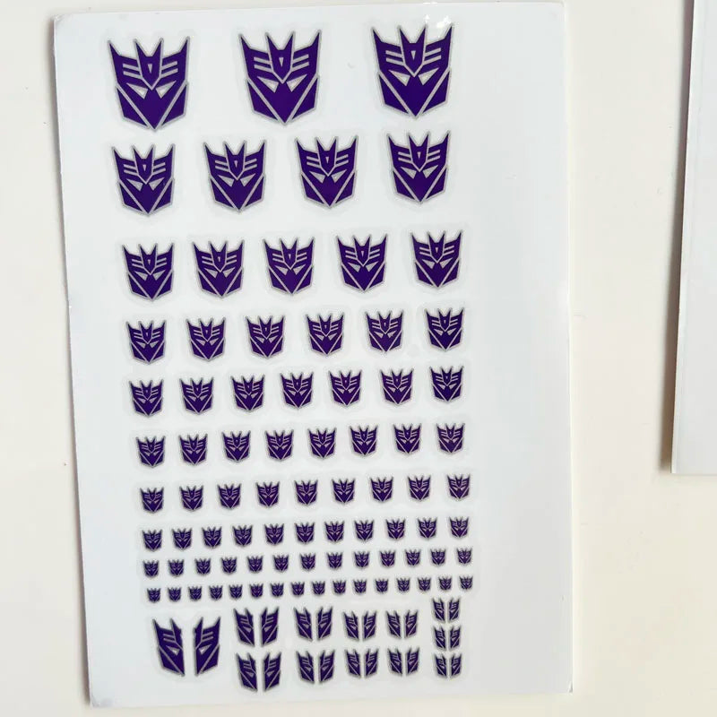stickers transformation transformers autobot decepticon deco geek feuilles rouges violet adhésifs bricolage personnalisable