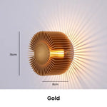 lampe murale moderne structure circulaire lamelles rayonnantes couleur dorée éclairage chambre étude