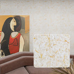 Mur décoré avec peinture fibre végétale couleur beige