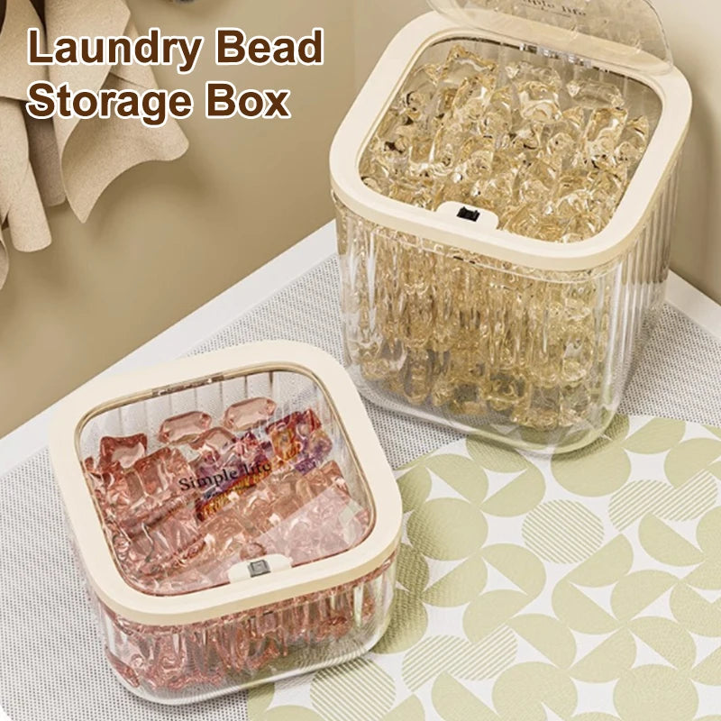 boîte rangement transparente moderne lessive rayées grande capacité humidité resistant 15cm 15cm 8.3cm