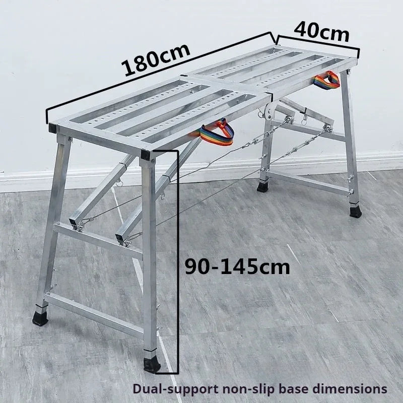 table pliante argentée structure métallique moderne poignées anti dérapante pliante portative