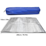 tapis sol bleu gris rayures horizontales moderne pique nique barbecue extérieur double face résistant