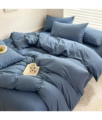 ensemble literie coton gris rose bleu moderne 220x240cm 150x200cm taies oreiller housse couvette
