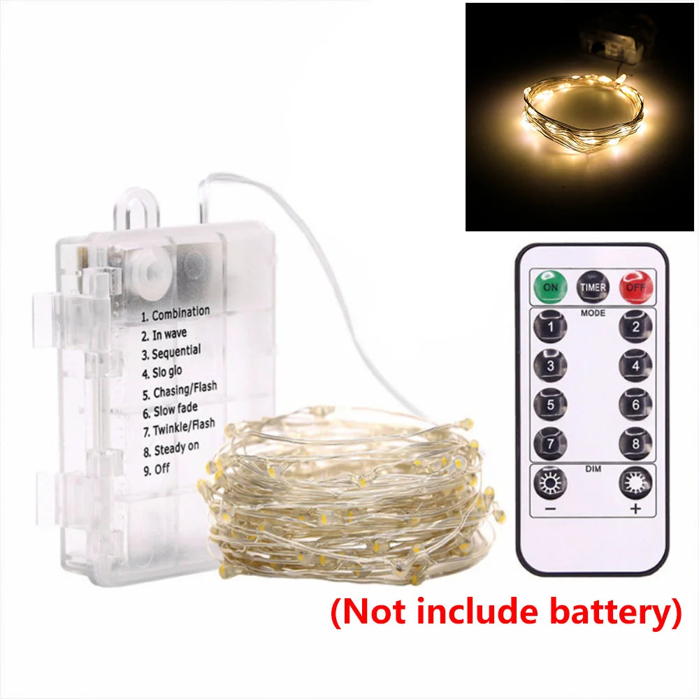 guirlande lumineuse led blanc chaud moderne télécommande étanche adhésif noël fête mariage
