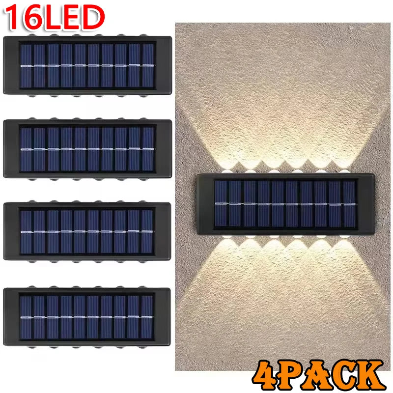 appliques murales solaires led noires decoration extérieure moderne panneaux solaires intégrés ip65