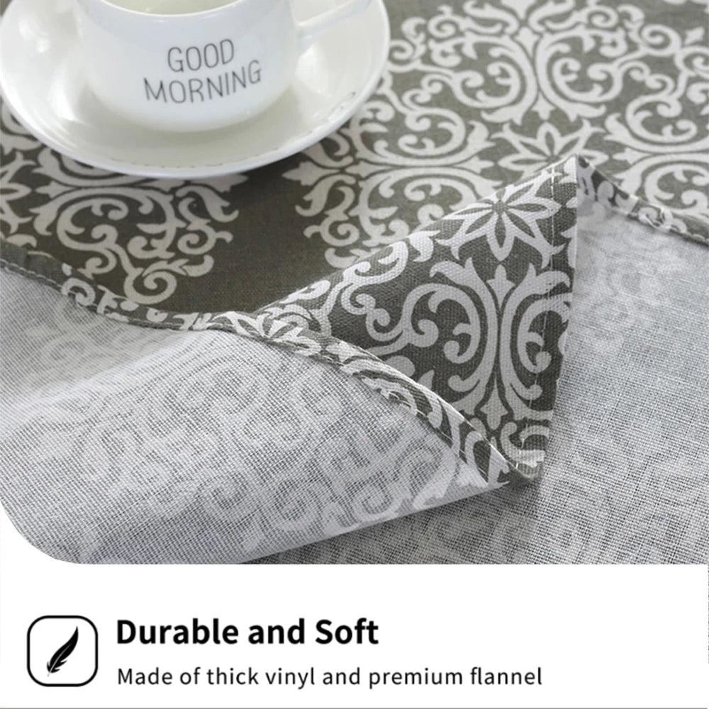 nappe ronde gris jaune moderne 100cm 120cm 150cm motifs géométriques abstraits table décoration intérieureextérieur