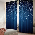 rideau moderne étoiles blanches brillantes bleu foncé opacité 100% polyester 75x166cm 105x230cm 130x210cm