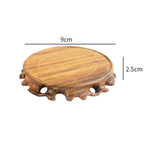 support circulaire bois marron clair traditionnel décoration vase pot stand naturel grain bois stable