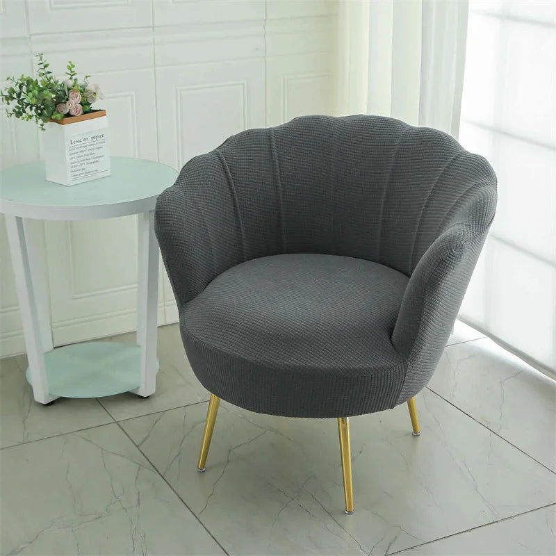 housse fauteuil blanc bleu rose gris beiges rayures horizontales moderne pieds dorés machine extensible