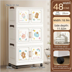 organisateur vêtements armoire tiroirs dessins animés ours lapins moderne blanc roulettes pliable chambre salon