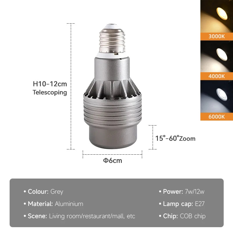 lampe led e27 orientable dimmable noir blanc 500 999 lumens 2700k 6500k moderne