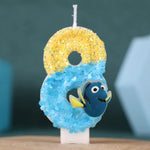 bougies numéraires glitter animaux pois opaques thème marin anniversaire enfants
