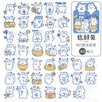 sticker kawaii mignon ours lapin coeur floral scrapbooking diy carte journal intime