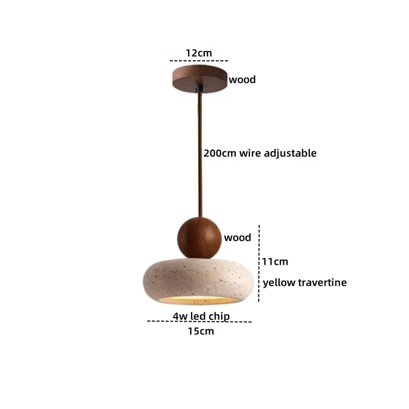 suspension lumineuse moderne pierre naturelle blanc brun lustre salon cuisine chambre minimaliste