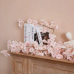 guirlande fleurs artificielles mariage rose clair blanc décoratifintérieur clips métalliques