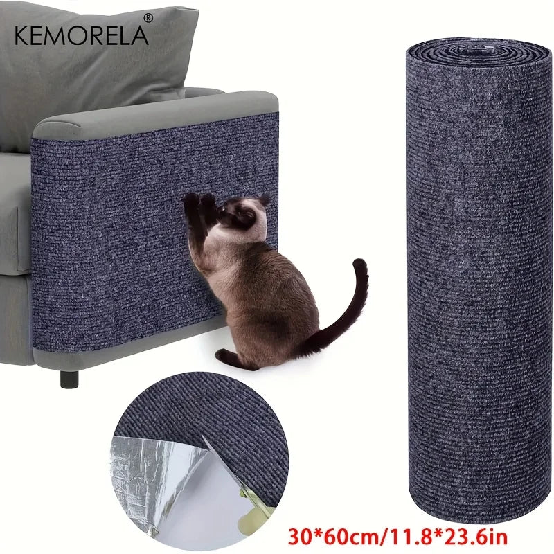 tapis grattage chats gris adhésif protection meubles salon canapé moderne polyestère