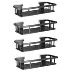 étagère salle bain noir adhésif sans perçage moderne grille perforation rangement robuste plastique
