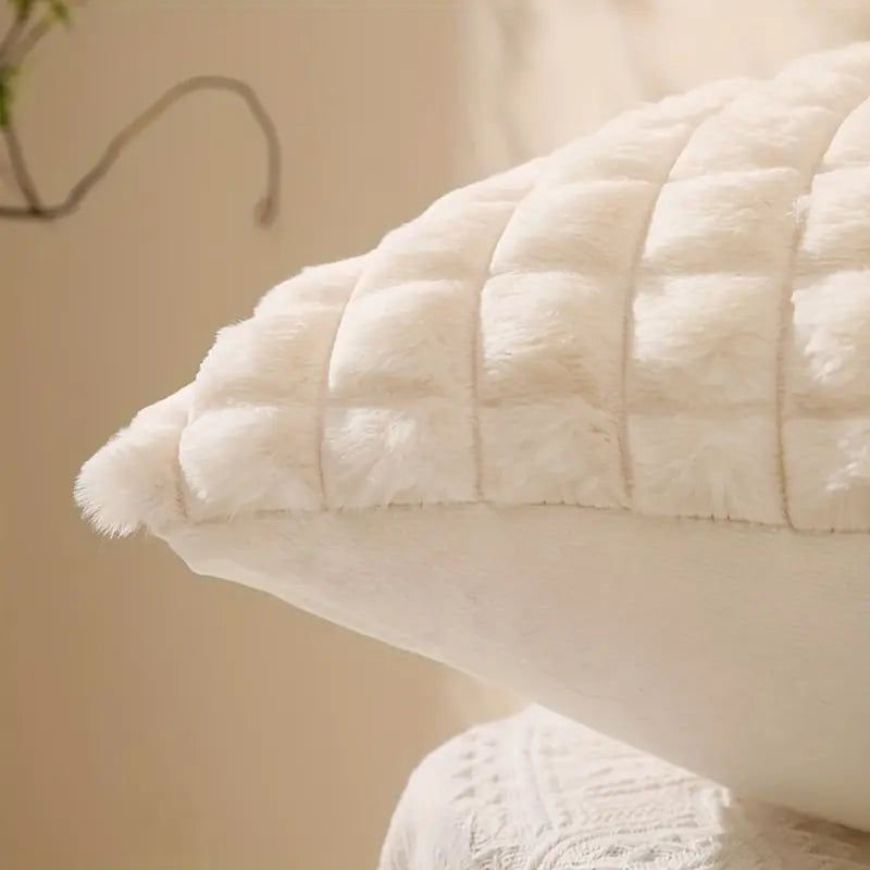 taie oreiller polyester animal compagnie lapin blanc noir marron texture relief moderne fixations