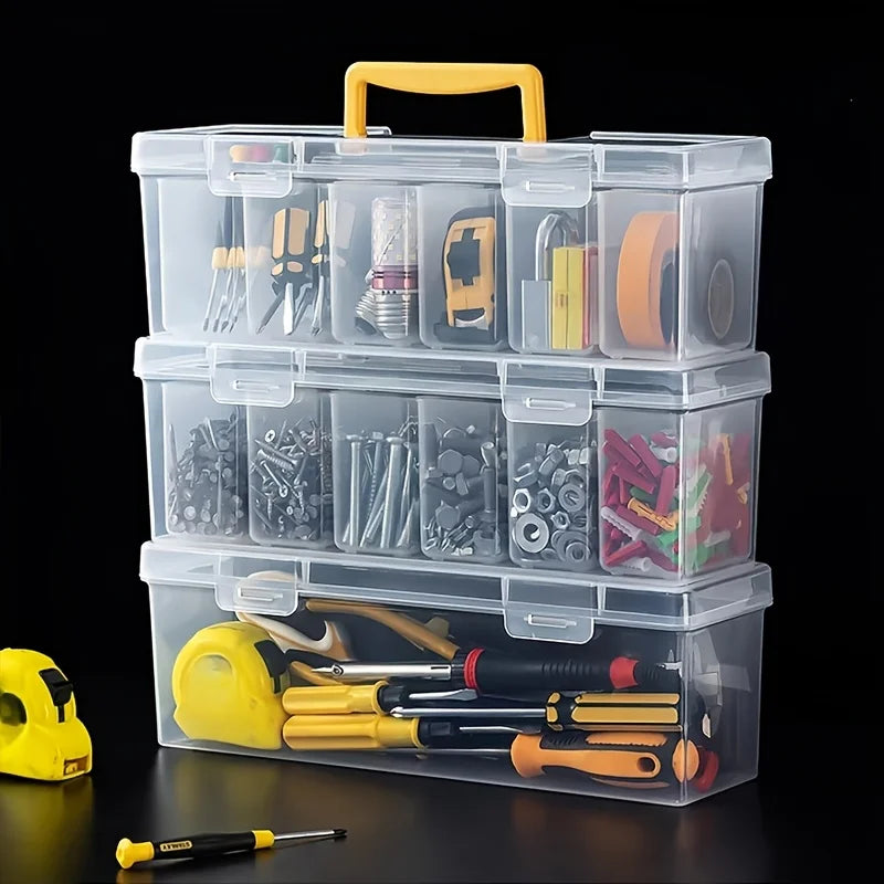 boîtes transparentes rangement outils vis clous écrous compartiments organisateur utilitaire multifonctionnels toolbox