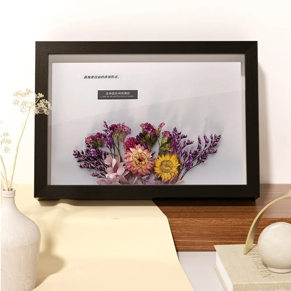 cadre photo contemporain fleurs séchées lettres décoratives noir blanc beige pouces pouces 10 pouces