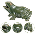 fontaine eau statue grenouille verte céramique lisse brillante jardin extérieurintérieur