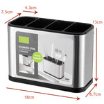 pot ustensiles argenté moderne drain auto cuillères fourchettes couteaux batteur cuillère soupe pique nique