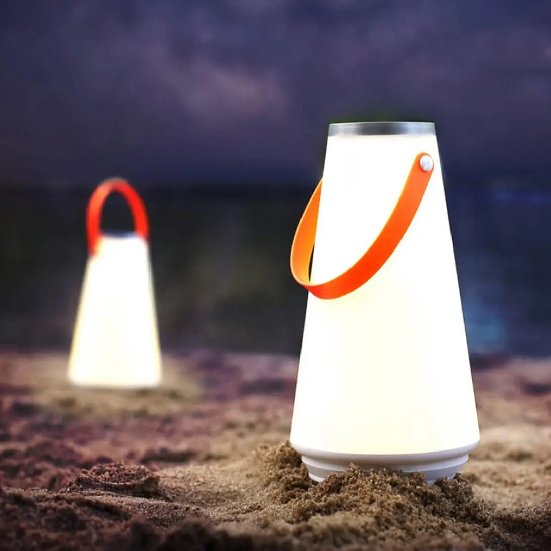 lampe camping rechargeable led blanc orange moderne minimaliste annuel fixation base