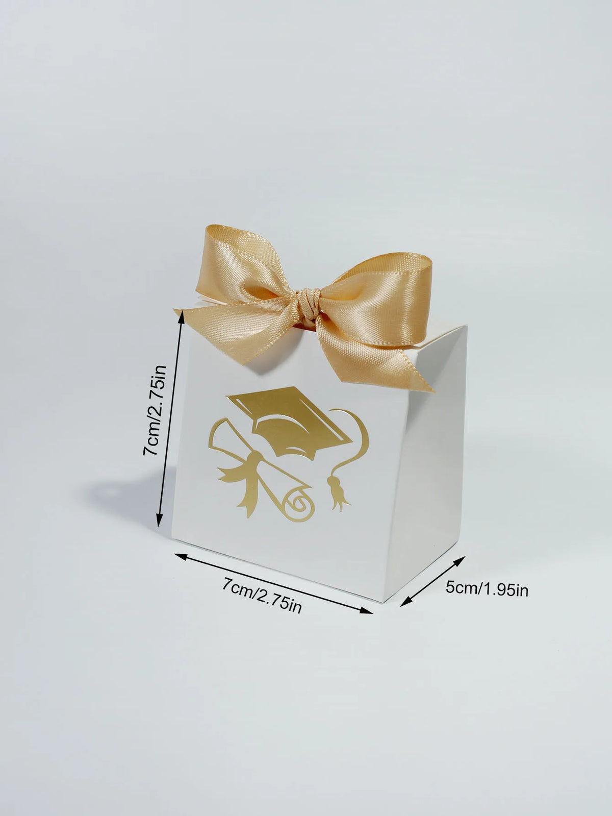 boîtes cadeaux blanc rouge ruban satiné graduation cap classique 100 pièces opaques festives anniversaire