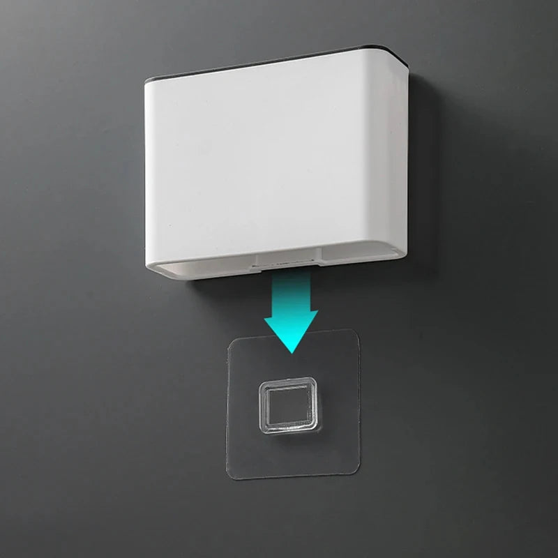 support mural blocs couteaux blancs moderne adhésif poignées bois métal minimaliste rangement cuisine