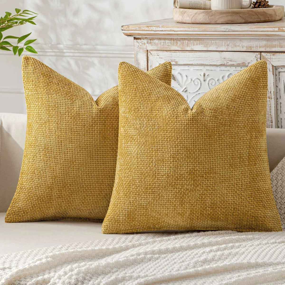 housses coussin décoratives polyester beige gris contemporaines simples maison neutres