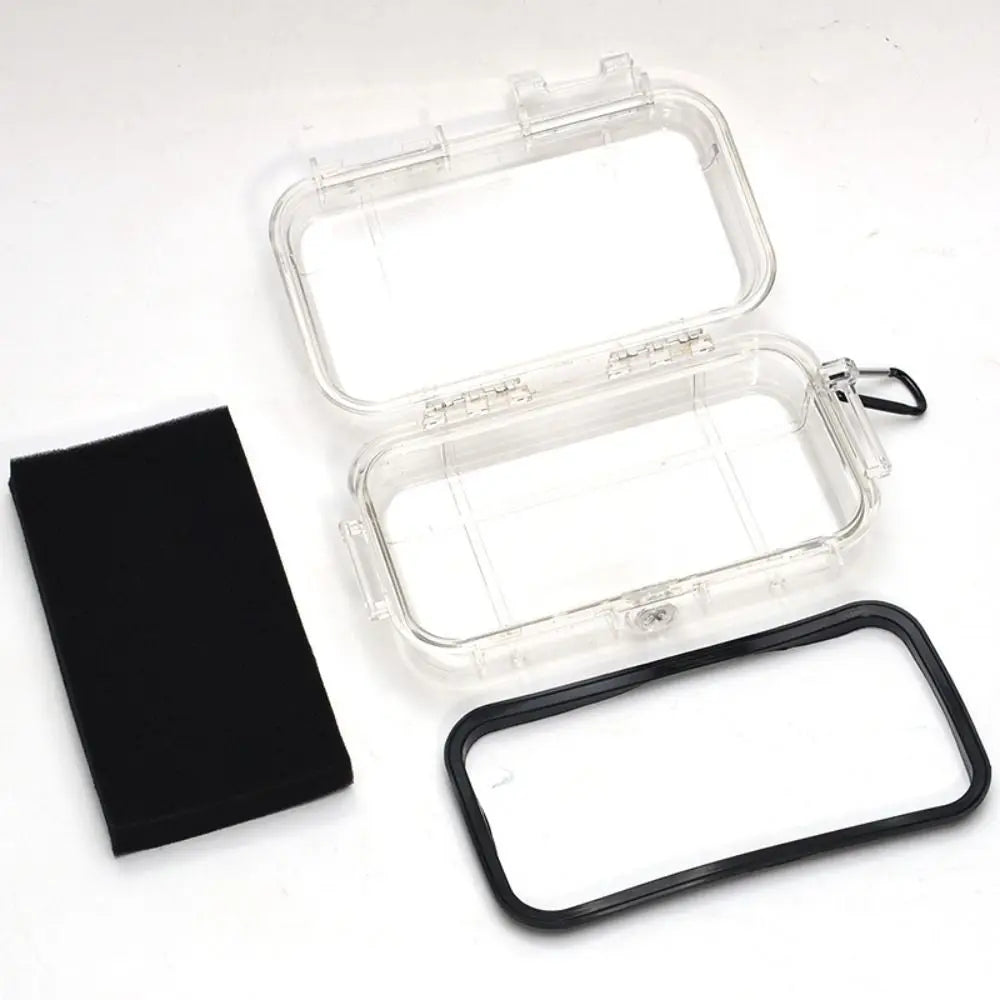 boîtes rangement transparentes plastique intérieur noir pratique modernes boucle carabiner tapis bague protection