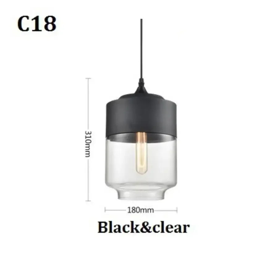 suspension lumineuse moderne pendentif verre noir transparent contemporain fixation câble luminaire salle manger chambre