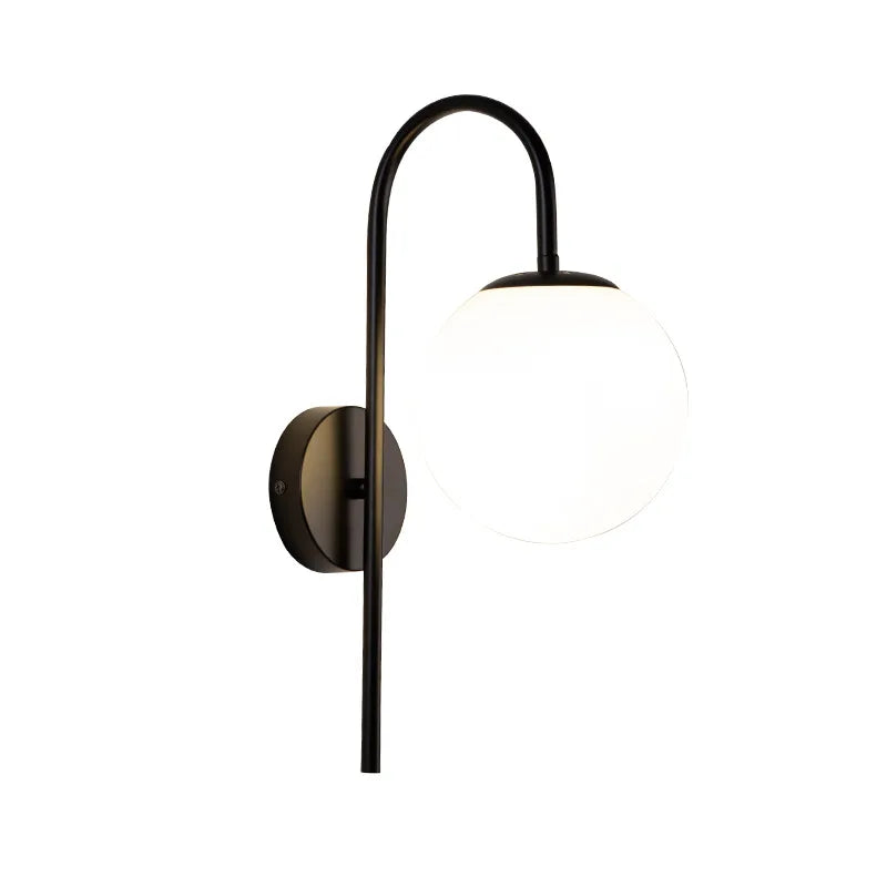 lampe murale moderne applique chambre entrée interrupteur bouton verre noir doré opacité