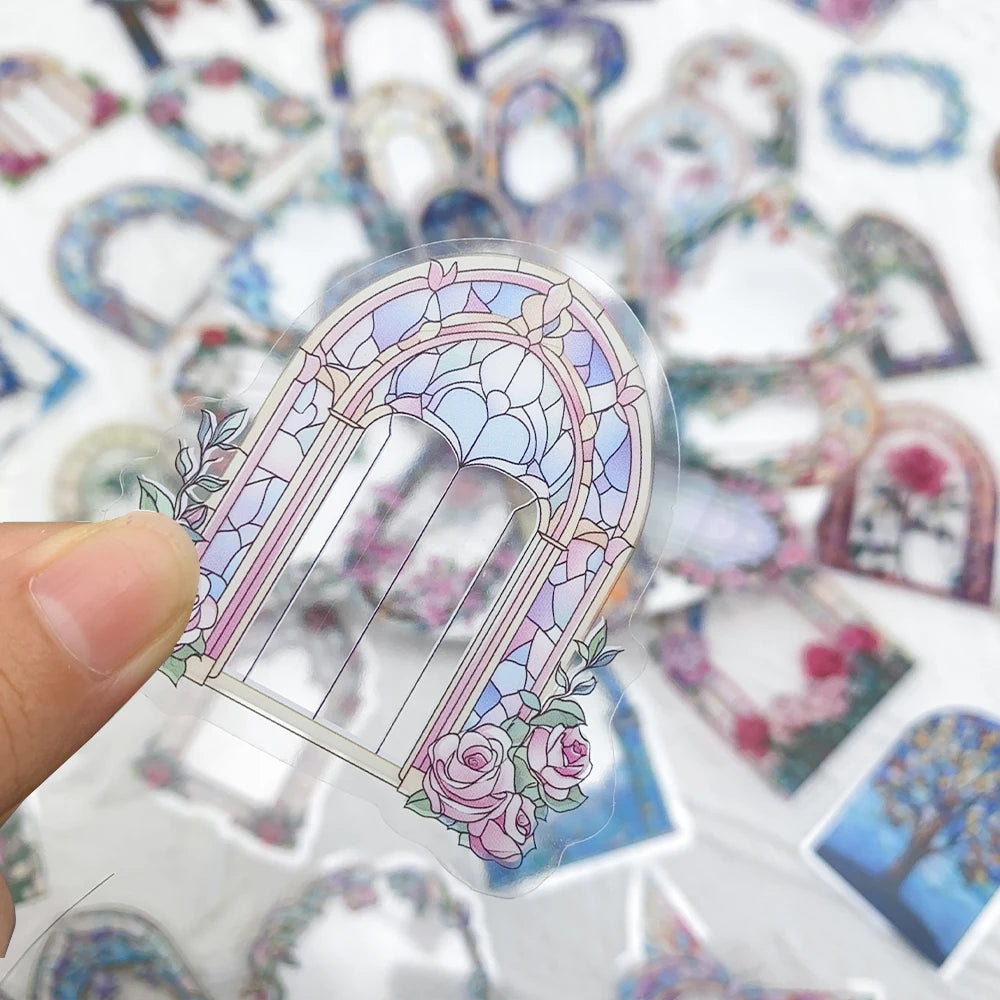 autocollants floraux art nouveau multicolores motifs papillons adhésifs décoratifs scrapbook diy 50 pièces