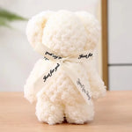 serviette ours peluche fourrure douce marron rouge blanc rose bleu clair beige jaune clair