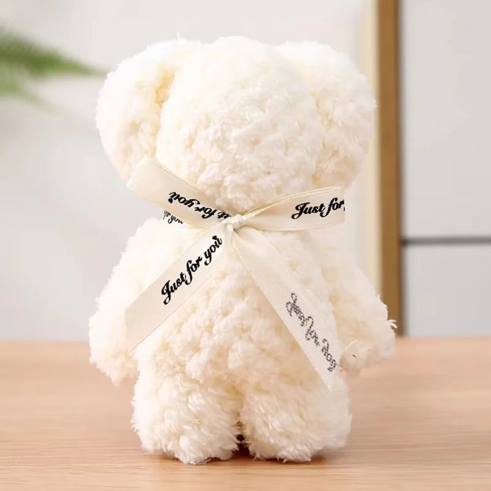 serviette ours peluche fourrure douce marron rouge blanc rose bleu clair beige jaune clair