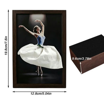 cadre photo ballerine classique bois foncé motif danse transparent vintage