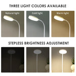 lampe led rechargeable usb blanc moderne minimaliste interrupteur bouton poussoir socle base flexible