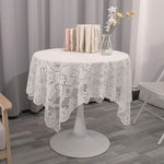 nappe dentelle motif floral table decoration crème rustique vintage mariage festivité chambre deco