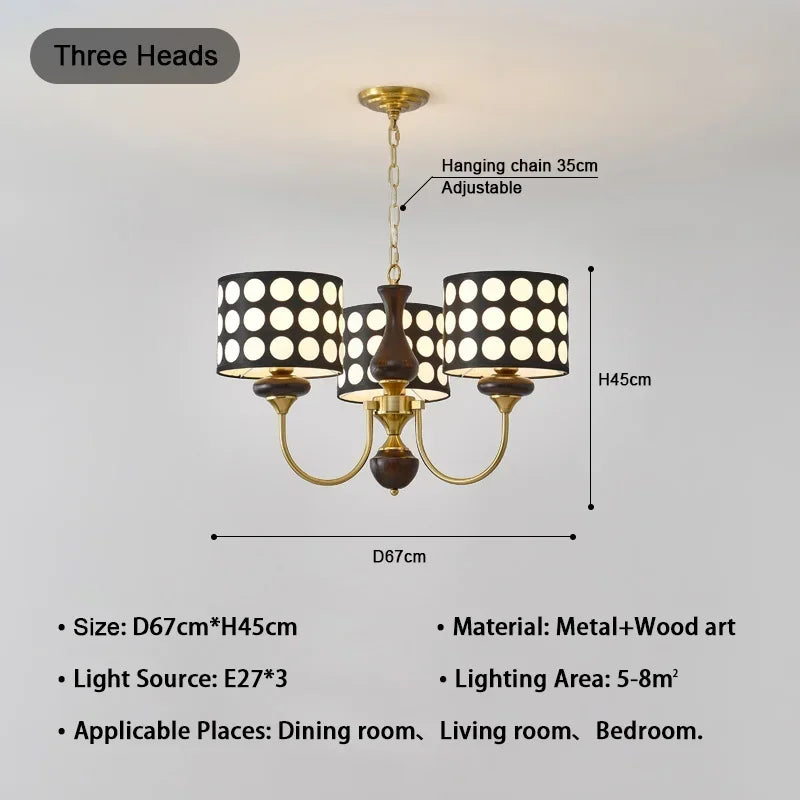 lustre moderne élégant pois doré noir suspension salon restaurant led câbles trois têtes