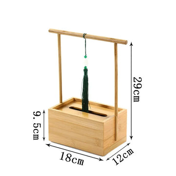boîte mouchoirs bambou classique traditionnelle minimaliste bois foncé blancs