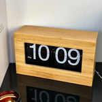 horloge flip bois grainé vintage horloge numérique page tournante décoration intérieure moderne