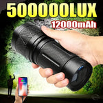 torche puissante led rechargeable 12000mAh zoomable autodéfense banque alimentation moderne
