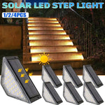 éclairage solaire led marches noir semi transparent adhésif extérieur moderne balcon patio jardin