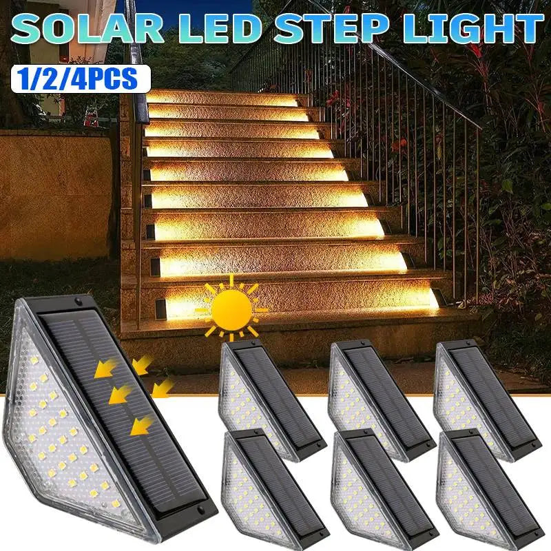 éclairage solaire led marches noir semi transparent adhésif extérieur moderne balcon patio jardin