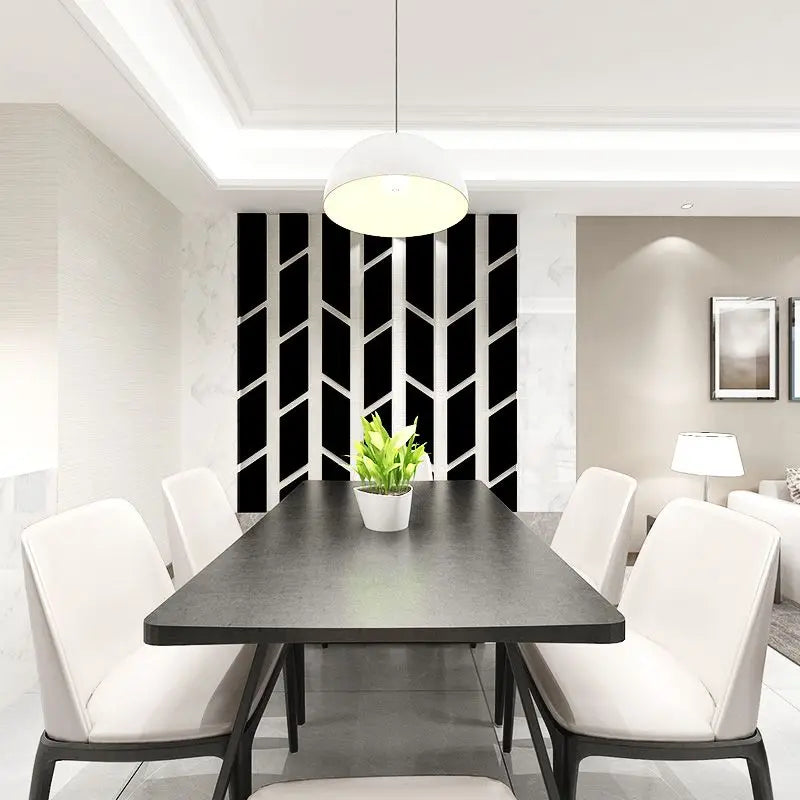 panneau decoratif acrylique geometrique moderne blanc noir decoration mur salon chambre