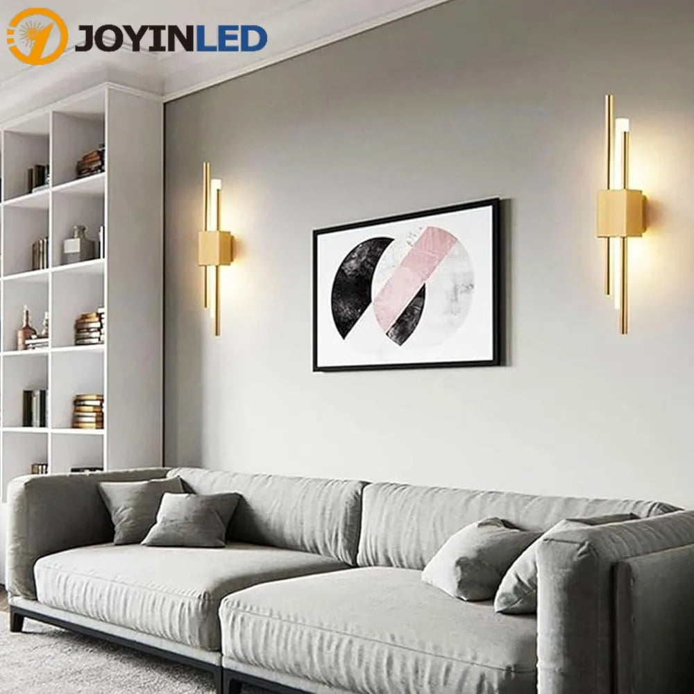 applique murale led or contemporaine minimaliste fixation murale éclairage chambre cuisine salle manger entree